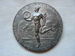 Silver-plated reward medal, Vienna 1980, depiction of Hermes, award, silver-plated bronze sculpture