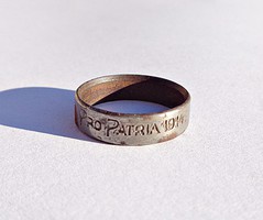 Világháborús Pro Patria 1914 feliratú vas gyűrű