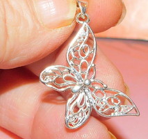 Butterfly pierced laced like. White gold gold filled pendant