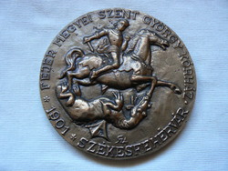Székesfehérvár, St. George's Hospital 1992, medal (award), bronze plaque, small sculpture