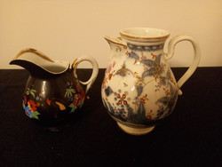 2 Pieces of porcelain pouring, flower decoration, imperial and royal porcelain manufactory in Vienna