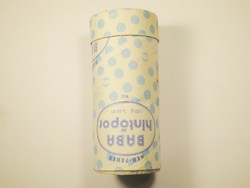 Retro Kék Fehér Baba hintőpor papír doboz - KHV Kozmetikai és Háztartásvegyipari Vállalat - 1970-es