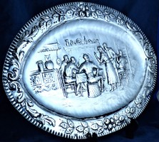 Curiosity, antique, baroque silver bowl, wall bowl, Spanish, ca. 1780 !!!