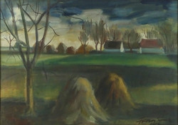 1H380 Sándor Fontos: Village Edge in Autumn 1954