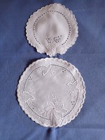 2 pcs embroidered, madeira tablecloth,