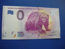 Finland 0 euros 2019 wolves! Rare memory paper money! Unc!