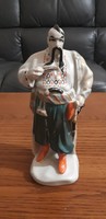 Marked zhk polonne Russian pipe warlord porcelain figure