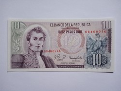 Unc 10 Pesos Kolumbia  1980  !! Unc !!!