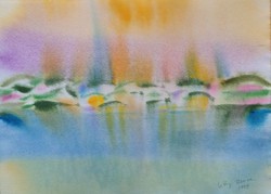 Litkey Bence: "Parti fények" című gyönyörű akvarellje
