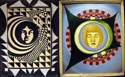 2 pcs in one: opart and popart xx. Second half: portrait