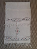 Cross-stitched, monogrammed decorative towel