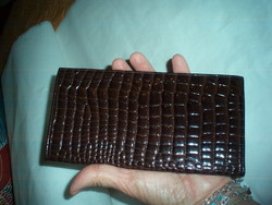 Vintage barna krokodilbőr levéltárca