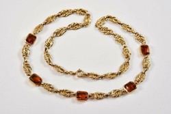 Szecessziós arany collier Madeira Citrin kövekkel
