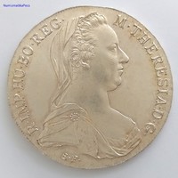 1780 Mária Terézia Ezüst tallér (SF utánveret) (No: 22/68.)