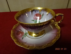 Eigl quality porcelain, teacup + placemat. Richly gilded. He has! Jókai.