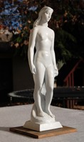 Wheat (gay) brown (1910-2010): eva - terracotta nude with pedestal