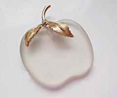 Aranyozott üveg alma medál
