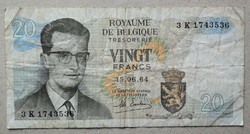 Belgium 20 Francs 1964 F