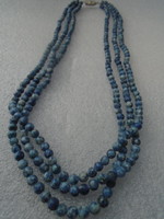 Three-row turquoise necklace (collier) 175 ct length: 45.5 cm rarity bialy turquoise usa