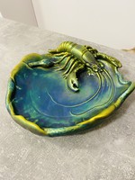Eozinos zsolnay large crab bowl flawless and rare beautiful piece!
