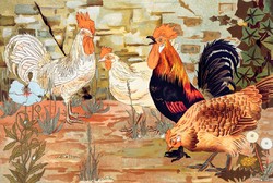 Maurice pillard verneuil - roosters - reprint