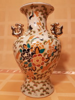 TEREBESS gyönyörűséges, régi, Kínai, kézzel festett porcelán váza,
