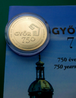 2021- 750 éves Győr –750 Ft BU színesfém emlékérme  – kapszulában, ismertetővel