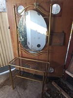 Brass dressing table + seat