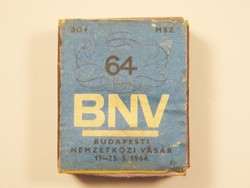 Retro match advertising wooden matchbox - bnv 64 - Budapest International Fair May 15-25, 1964.