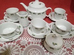 Ibolya mintás alföldi porcelán teás készlet régebbi, ritka