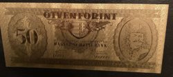 24 Kt gold fifty forint banknote