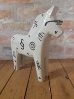 Ikea fekete-fehér svéd Dala ló