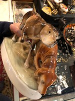 Royal Dux porcelán, kutya, 32 cm-es nagyságú, hibátlan ritkaság.