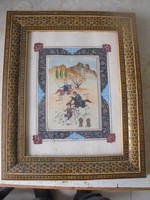 Perzsa festmény: Lovas póló jelenettel