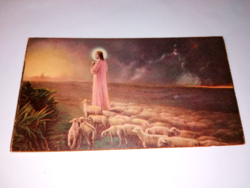 Régi, Jézus a jó pásztor, szentkép, imalap, imakönyvbe litho  50.