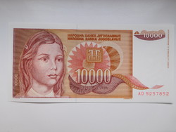 Jugoszlávia 10000 dinár 1992 UNC