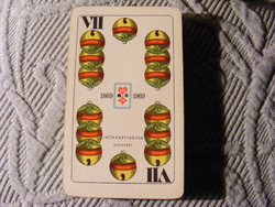 Retro magyar kártya pakli 1969  - 100 éves jubileum Játékkártyagyár - MÉH logóval a hátulján