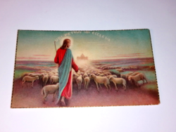Régi, Jézus a jó pásztor, szentkép, imalap, imakönyvbe litho  1935.    77.