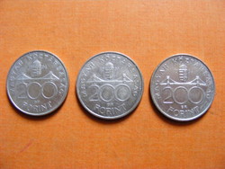 3 db ezüst 200 forint 1993 - 1994