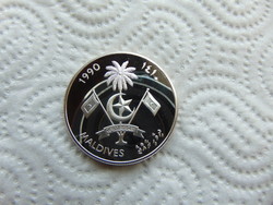 Maldív - Szigetek 250 rufiyaa 1990 ezüst 31.47 gramm