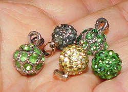 Shiny 5 shamballa crystal ball pendants in one package