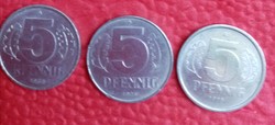 3 db 5 német pfennig