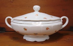 Carlsbad small flower pattern porcelain lid bowl, soup bowl