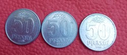 3 db német 50 pfennig