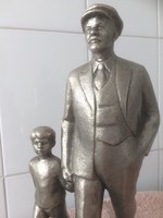 Lenin szobor, alumínium ötvözet, 27 cm magas