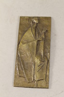 Szignált bronz relief 357