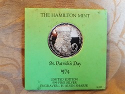 Ezüst érme 1974 St. Patricks Day 1 oz Silver Medal The Hamilton Mint