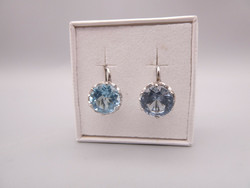 Pair of antique silver earrings with spinel stones
