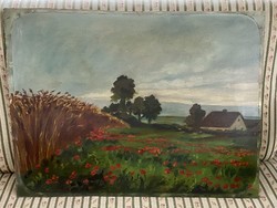 Old landscape oil painting