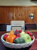 Ceramic fruit bowl with ceramic fruits (gb85 / 1-8)